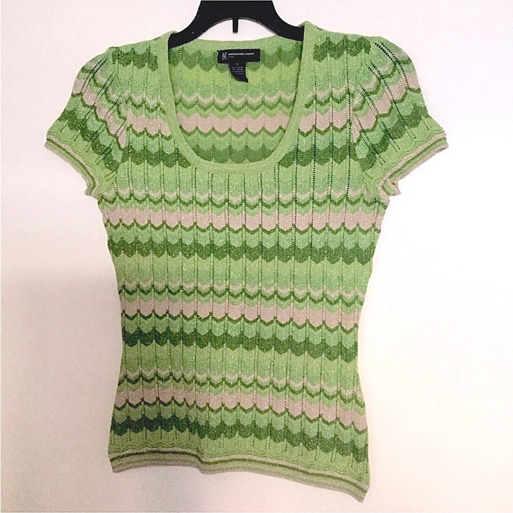 Vintage INC Chevron Striped Knit Top